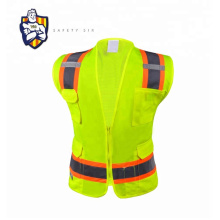 Wholesale 100% Polyester Custom 120g Traffic Road Work Construction Security High Visibility Reflective Safety Vest with Logo